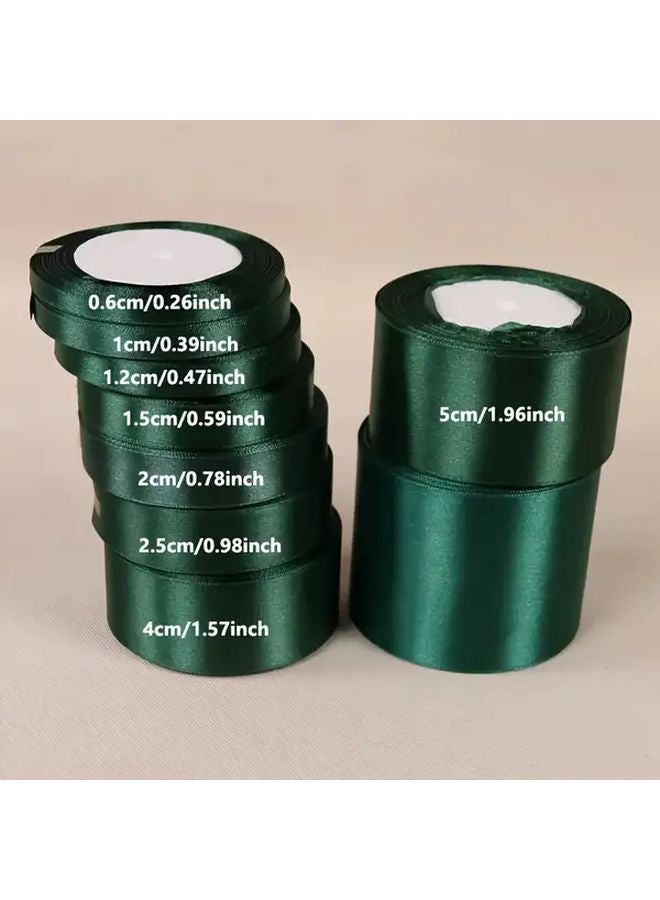 Dark Green Satin Ribbon 0.79 Inch Wide 10 Pieces DIY Gift Wrapping Wedding Decoration Bow Hair Accessory - Image 3